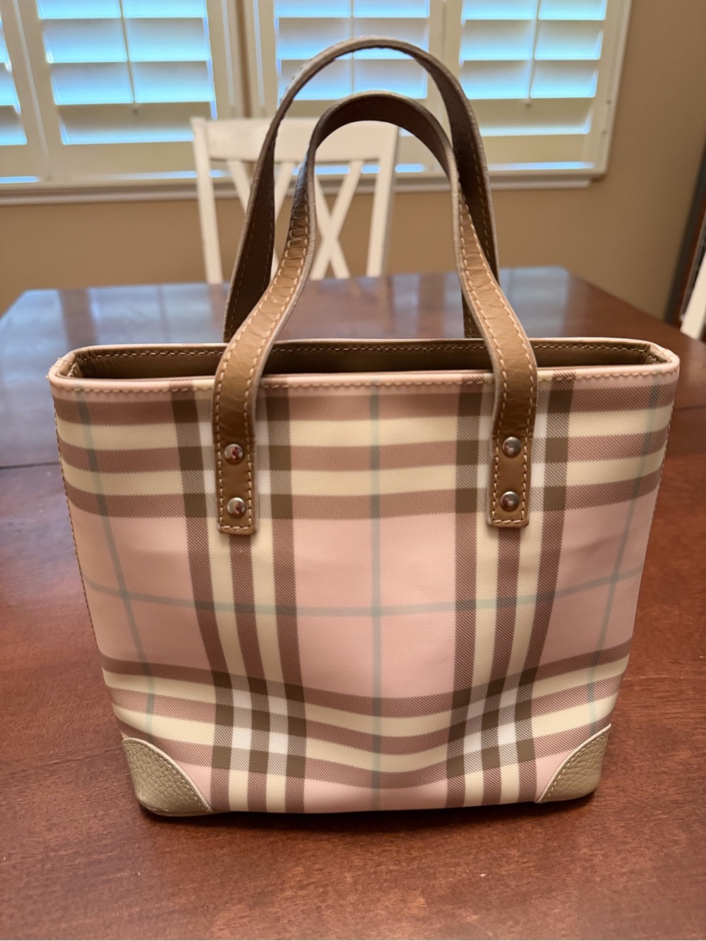 ✨ Exquisite Rare Vintage Burberry Pink Candy Nova Check Mini Tote Bag
